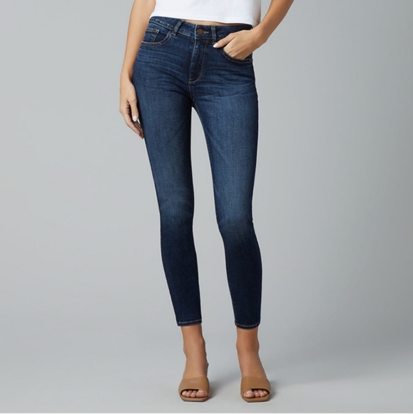 DL1961 Mid Rise Instascuplt Ankle Skinny Indigo Dark Wash Jeans Women's Size 29 - Picture 15 of 15